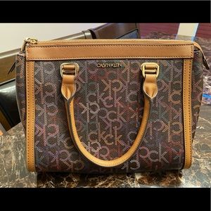 Calvin Klein Janae Signature Organizational Satchel with detachable strap